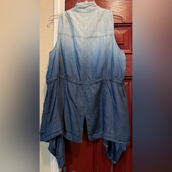 New Directions Denim Cardigan Petite - Picture 2 of 3